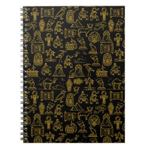 Egyptian Hieroglyphic Symbol Pattern Notebook