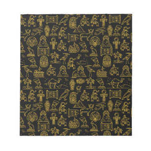 Egyptian Hieroglyphic Symbol Pattern Notepad