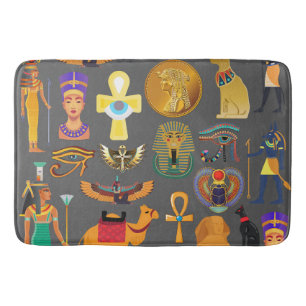 Egyptian Hieroglyphic Symbol Pattern pharaoh    Bath Mat