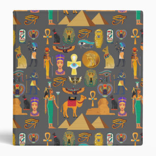Egyptian Hieroglyphic Symbol Pattern pharaoh Binder