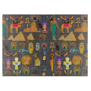 Egyptian Hieroglyphic Symbol Pattern pharaoh Cutting Board