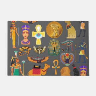 Egyptian Hieroglyphic Symbol Pattern pharaoh   Doormat
