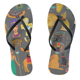 Egyptian Hieroglyphic Symbol Pattern pharaoh  Flip Flops