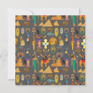 Egyptian Hieroglyphic Symbol Pattern pharaoh      Invitation
