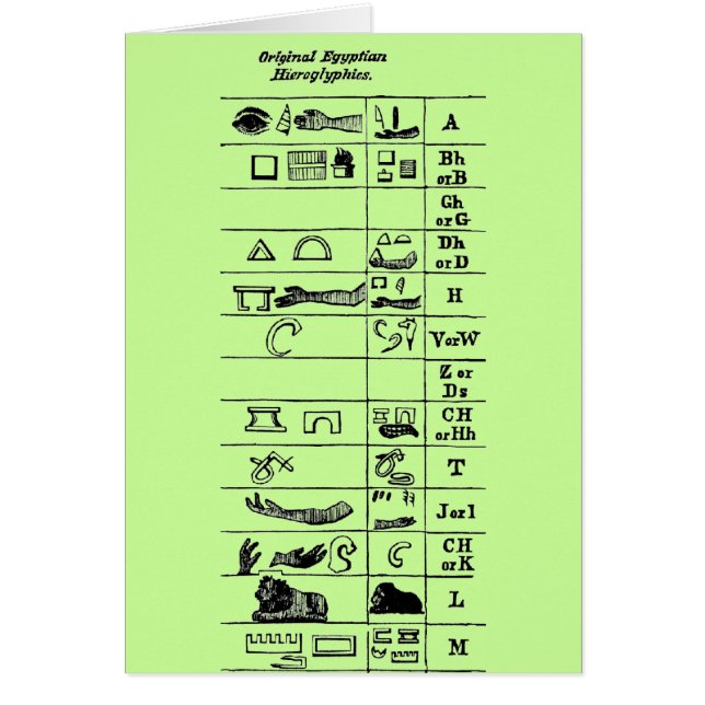 Egyptian Hieroglyphics (Front)