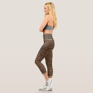 Egyptian Hieroglyphics Capri Leggings