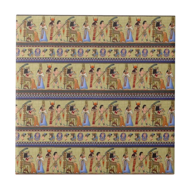 Egyptian Hieroglyphics Ceramic Tile (Front)