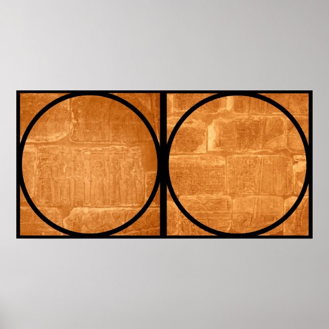 Egyptian Hieroglyphics Diptych Poster (Front)