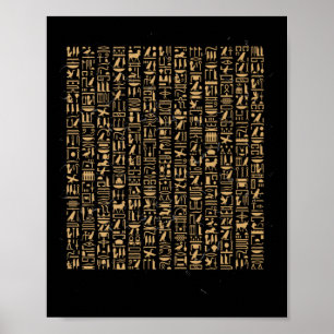 Egyptian Hieroglyphics Egypt Pyramid Poster
