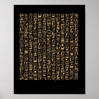 Egyptian Hieroglyphics Egypt Pyramid Poster