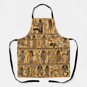 Egyptian Hieroglyphics Gold and Brown Apron