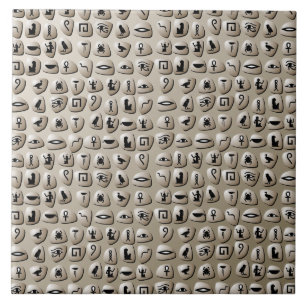 Egyptian Hieroglyphics Stones Pattern Tile