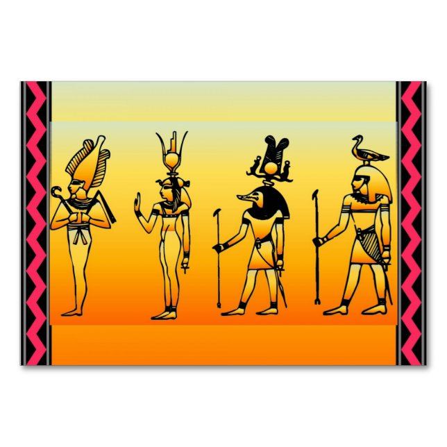 Egyptian Hieroglyphics Table Card (Front)