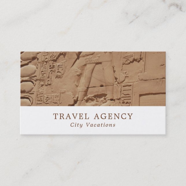 Egyptian Hieroglyphics, Travel Agent Business Card (Front)
