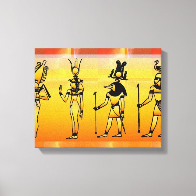 Egyptian Hieroglyphics Wrapped Canvas (Front)