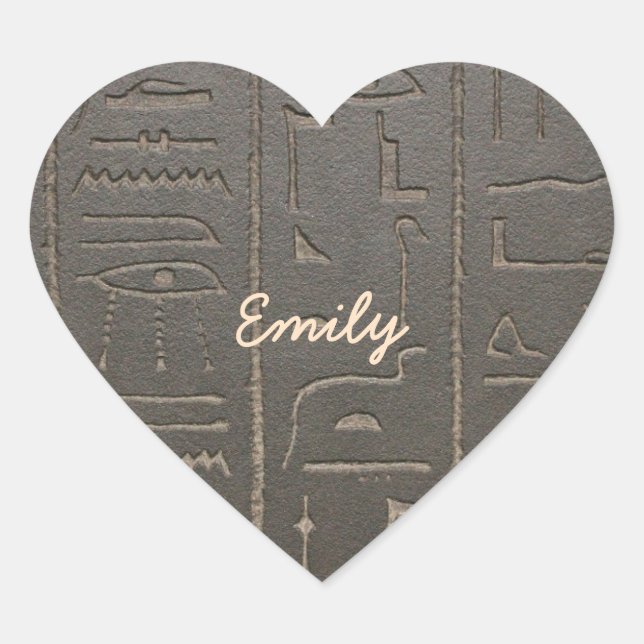 Egyptian Hieroglyphs Ancient Egypt Writing Heart Sticker (Front)