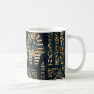 Egyptian hieroglyphs and deities -Abalone and gold Coffee Mug