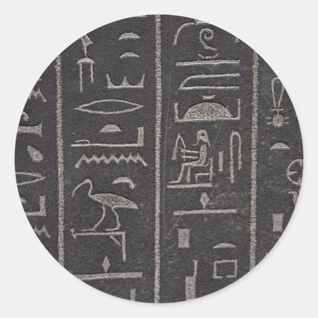Egyptian Hieroglyphs Classic Round Sticker (Front)
