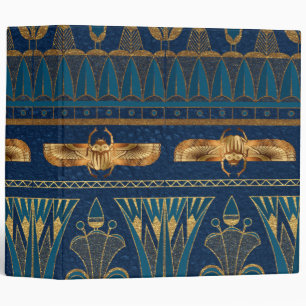 Egyptian Hieroglyphs Gold Beetles Golden Glitter Binder