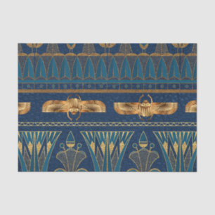 Egyptian Hieroglyphs Gold Beetles Golden Glitter Tissue Paper