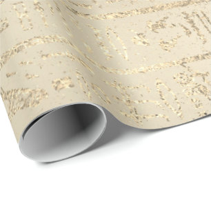 Egyptian Hieroglyphs Gold Tiffany Pastel Sepia Wrapping Paper