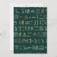 Egyptian Hieroglyphs Golden Green Ancient Egypt