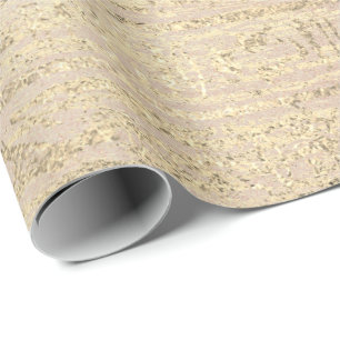 Egyptian Hieroglyphs GoldFoxier Blush Rose Wood Wrapping Paper
