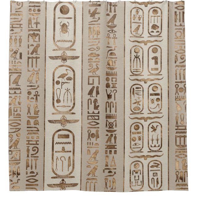Egyptian hieroglyphs Pastel Gold (Front)
