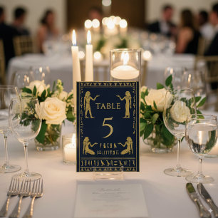Egyptian Hieroglyphs & Pharaoh – Editable Table Number