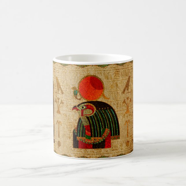 Egyptian Horus Ornament on Papyrus Coffee Mug (Center)