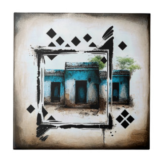 Egyptian huts bauhaus style tile