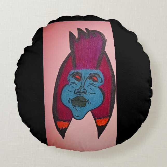 Egyptian Inspired Horror Theme Mummy Round Pillow (Front)