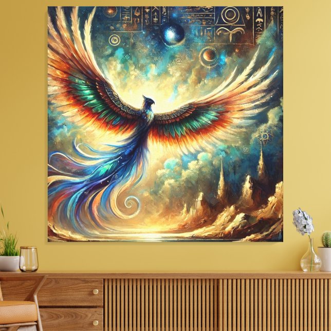 Egyptian-Inspired Mythical Creature in Dreamscape Canvas Print (Insitu(LivingRoom))