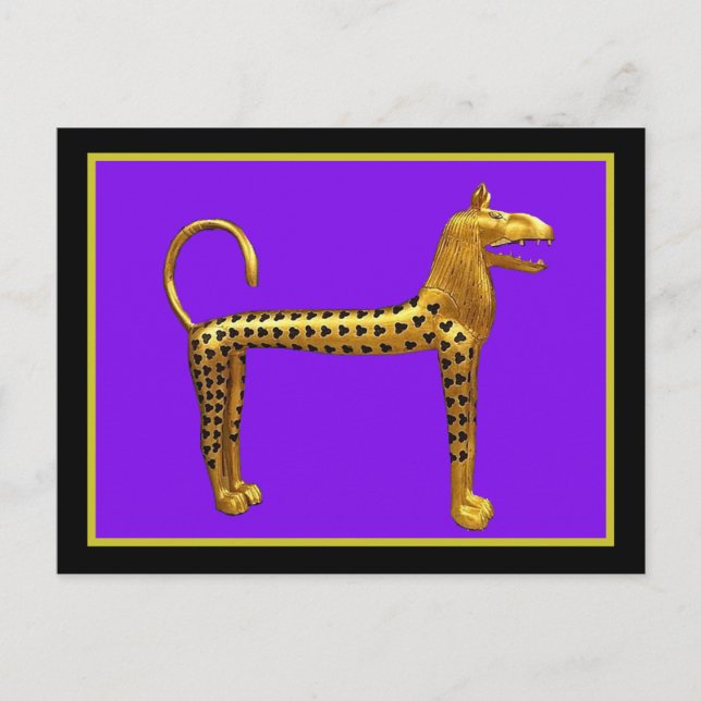 Egyptian Lion Sculpture, Postcard (Front)