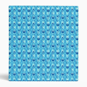 Egyptian Lotus pattern, cobalt and turquoise Binder