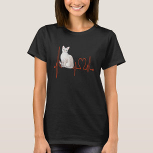 Egyptian Ma My Heartbeat EKG Cat Mom Cat Dad Cat T-Shirt