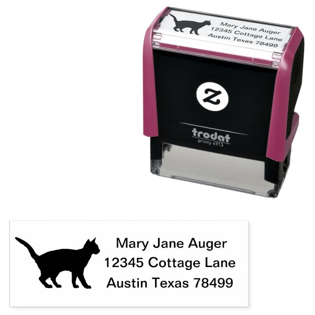 Egyptian Mau Cat image Self Address Stamp (In Situ)