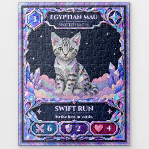 Egyptian Mau Cat, Rainbow Foil Art Jigsaw Puzzle
