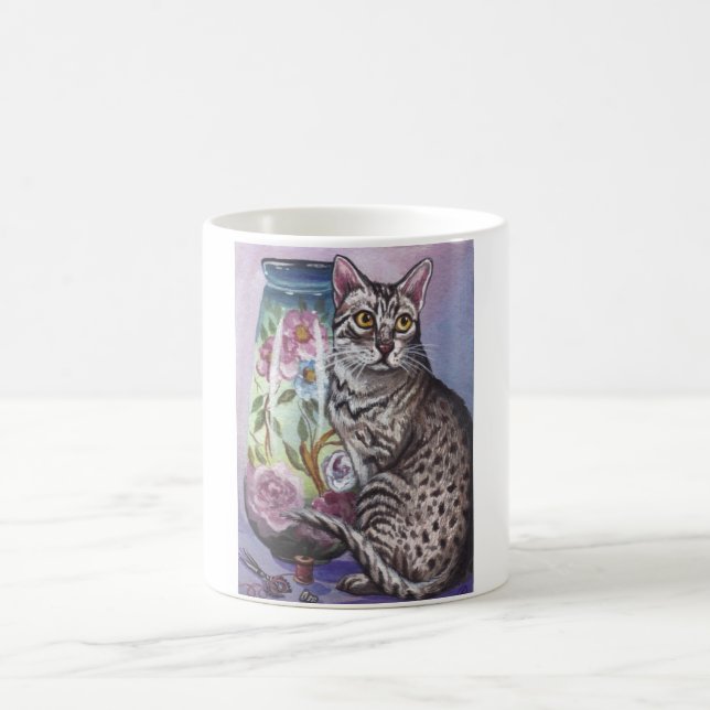 Egyptian Mau Cat Vase Mug (Center)