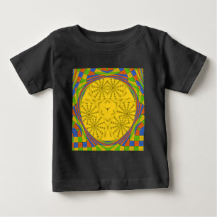 Egyptian Motif Art Print Chequered Frame Design Baby T-Shirt