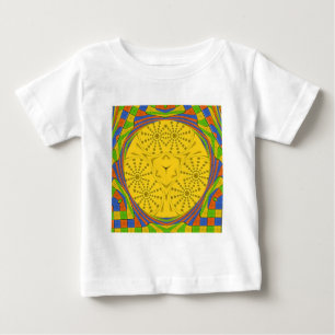 Egyptian Motif Art Print Chequered Frame Design Baby T-Shirt