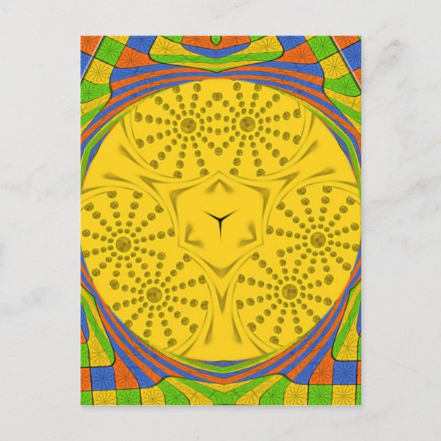 Egyptian Motif Art Print Chequered Frame Design Postcard (Front)