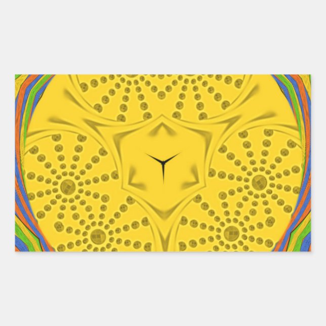 Egyptian Motif Art Print Chequered Frame Design Sticker (Front)