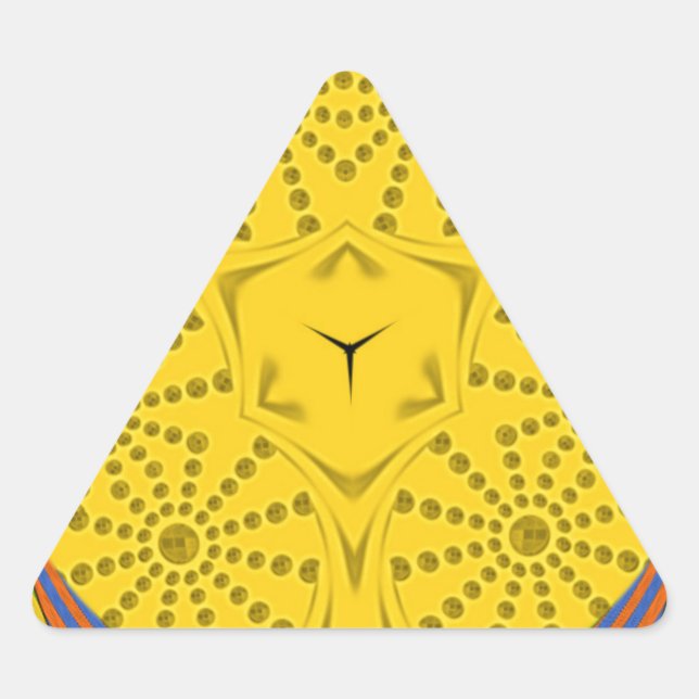 Egyptian Motif Art Print Chequered Frame Design Triangle Sticker (Front)