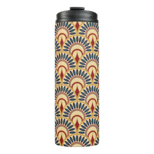 Egyptian Motif Fish Scales Seamless Pattern Thermal Tumbler