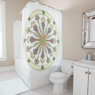 Egyptian Nouveau Lotus Mandala Shower Curtain