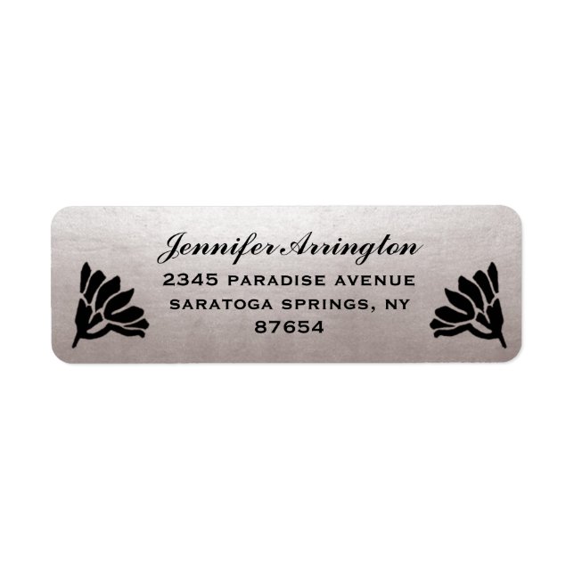 Egyptian Nouveau Wedding Labels (Silver & Black) I (Front)
