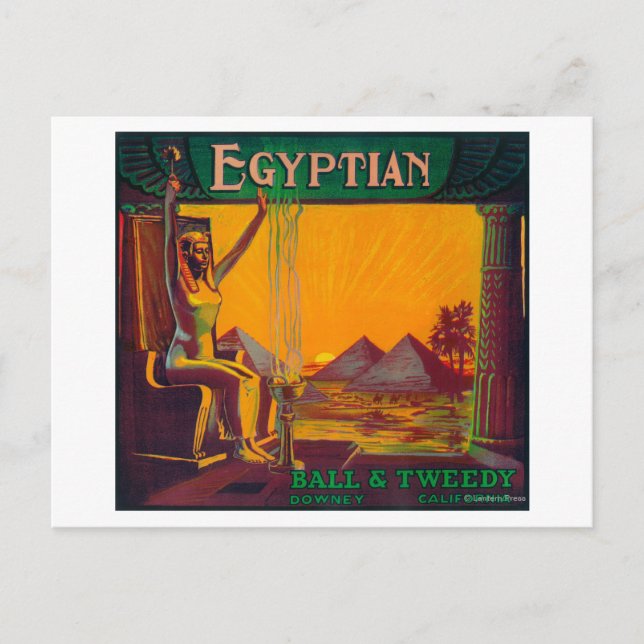 Egyptian Orange LabelDowney, CA Postcard (Front)