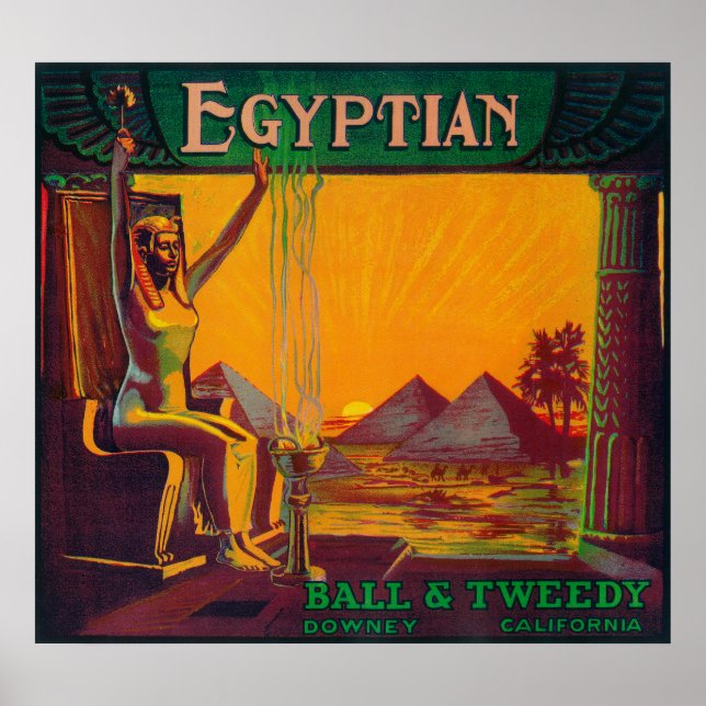 Egyptian Orange LabelDowney, CA Poster (Front)
