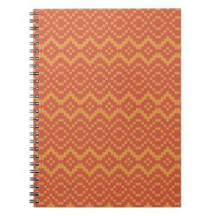 Egyptian Orange Red and Yellow Tribal Pattern Notebook